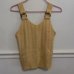 Hippie Rose Yellow Knit Tank - Size XS